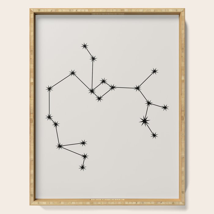 Sagittarius Zodiac Star Constellation Line Art White Serving Tray Gallery Image 1