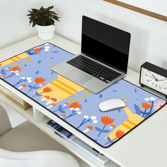 Watering can and flowers Desk Mat Gallery Image 2