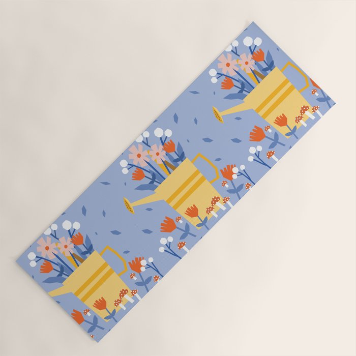 Watering can and flowers Yoga Mat Gallery Image 1