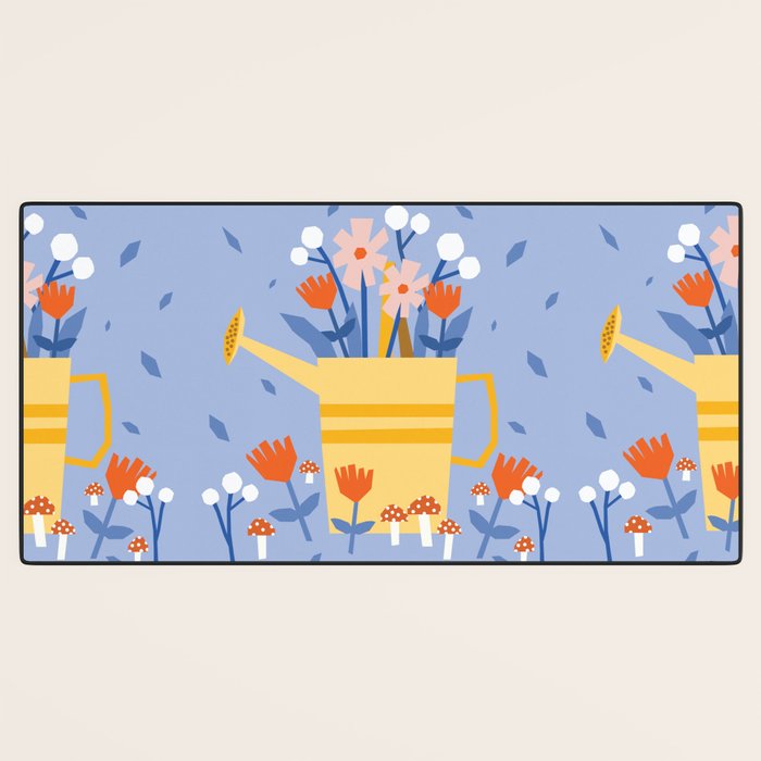 Watering can and flowers Desk Mat Gallery Image 3