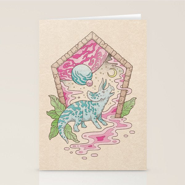 Aeon Archway: Triceratops | Dinosaur Sci-Fi Space Art Stationery Card Gallery Image 1
