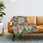 Checkerboard Quilt - Fall Colors Throw Blanket Gallery Image 1