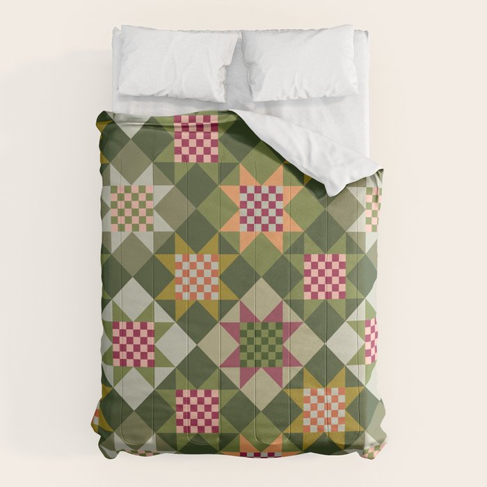 Checkerboard Quilt - Fall Colors Comforter Gallery Image 1