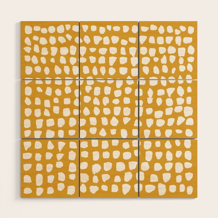 Dots (Mustard Yellow) Wood Wall Art Gallery Image 1