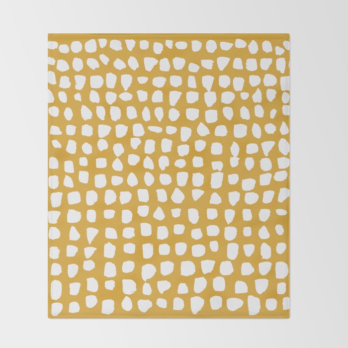 Dots (Mustard Yellow) Throw Blanket Gallery Image 2