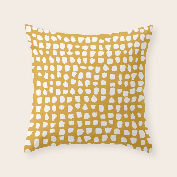 Dots (Mustard Yellow) Throw Pillow Gallery Image 6