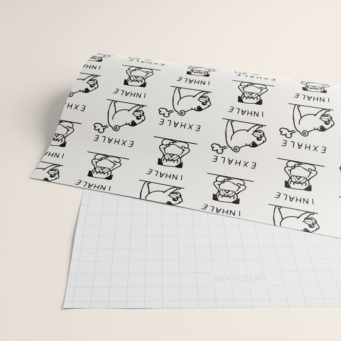 Inhale Exhale Pug Wrapping Paper Gallery Image 2