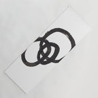 'And I Op' Minimalist Ink Line Drawing Abstract Black Brush Strokes Modern Funky Maze by Ejaaz Haniff  Yoga Mat Gallery Image 1