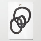 'And I Op' Minimalist Ink Line Drawing Abstract Black Brush Strokes Modern Funky Maze by Ejaaz Haniff  Cutting Board Gallery Image 1