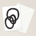 'And I Op' Minimalist Ink Line Drawing Abstract Black Brush Strokes Modern Funky Maze by Ejaaz Haniff  Stationery Card Gallery Image 2