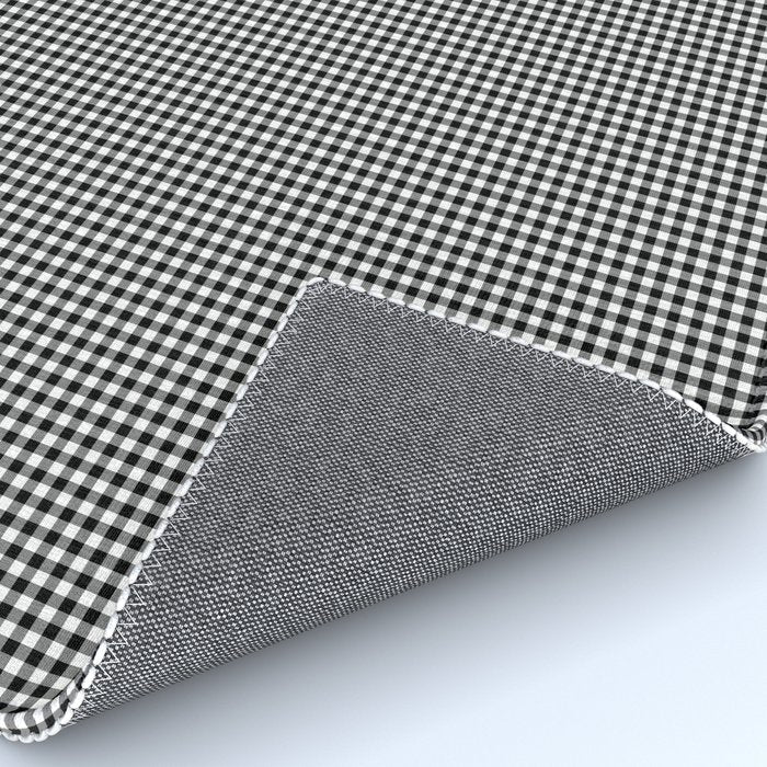 Black White Gingham Check Rug Gallery Image 4