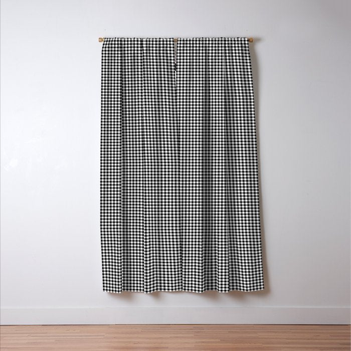 Black White Gingham Check Window Curtain Gallery Image 3