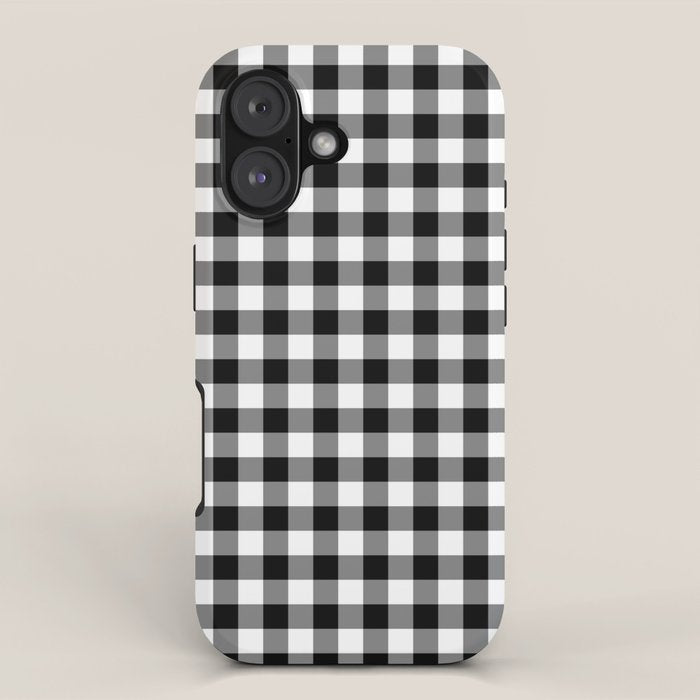 Black White Gingham Check iPhone Case Gallery Image 1