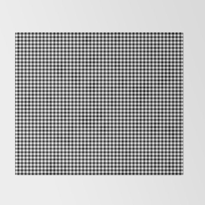 Black White Gingham Check Throw Blanket Gallery Image 2