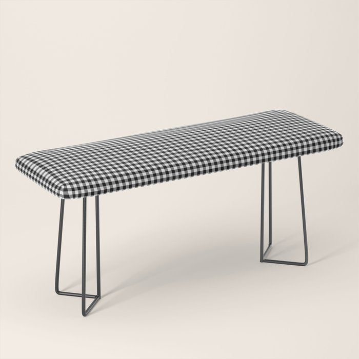 Black White Gingham Check Bench Gallery Image 1