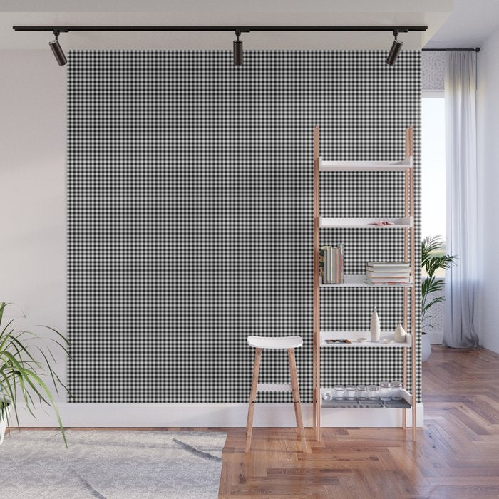 Black White Gingham Check Wall Mural Gallery Image 1