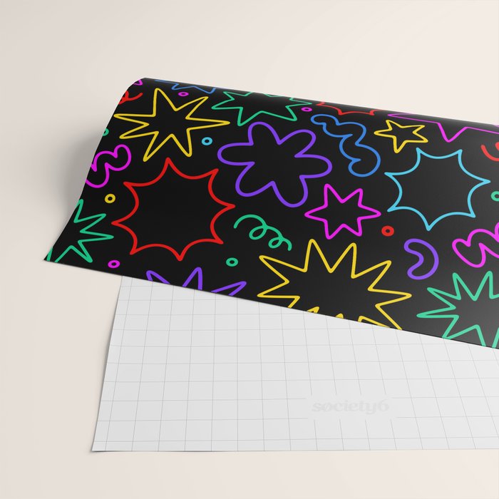 Colorful fun star doodle pattern Wrapping Paper Gallery Image 2