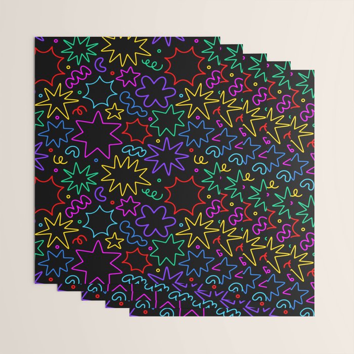 Colorful fun star doodle pattern Wrapping Paper Gallery Image 3