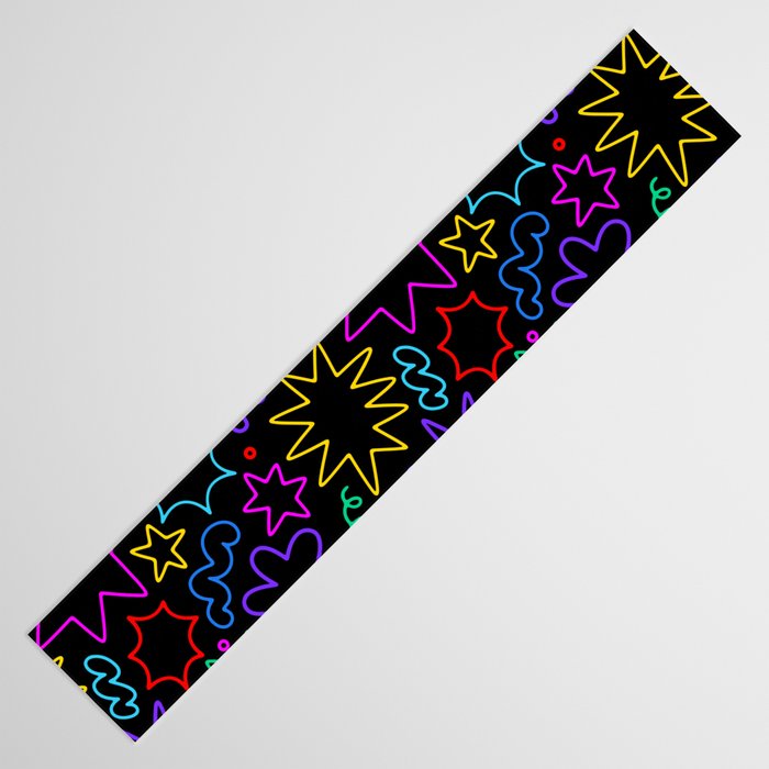 Colorful fun star doodle pattern Table Runner Gallery Image 3