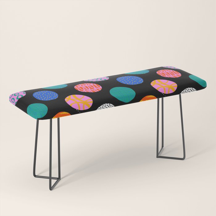 Colorful abstract art polka dot pattern Bench Gallery Image 1