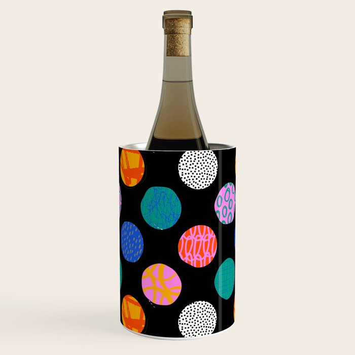 Colorful abstract art polka dot pattern Wine Chiller Gallery Image 3