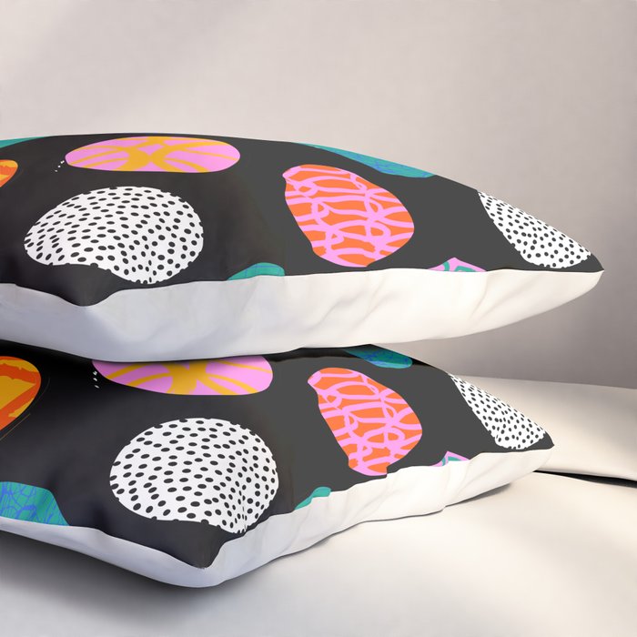 Colorful abstract art polka dot pattern Pillow Sham Gallery Image 3