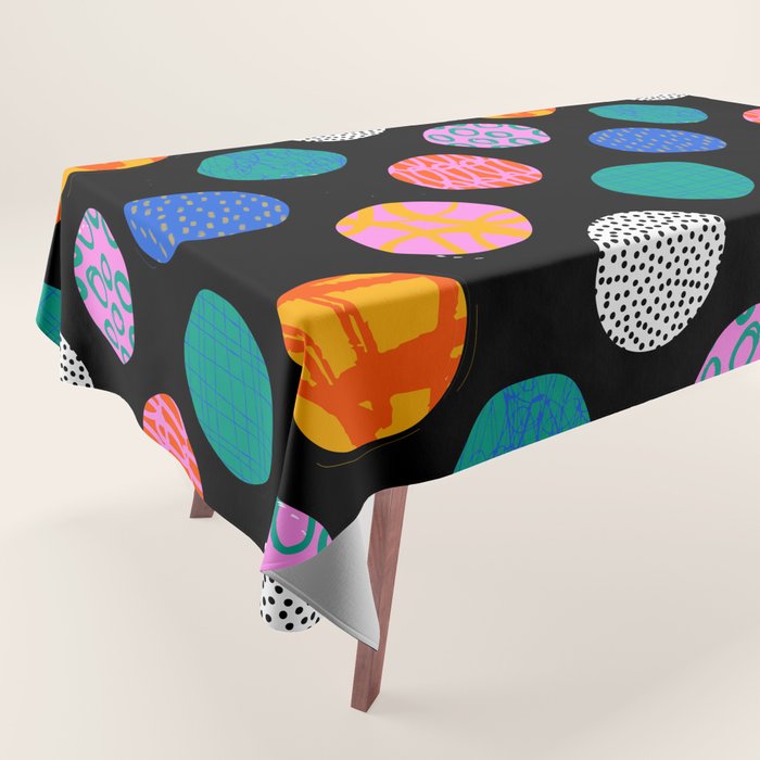Colorful abstract art polka dot pattern Tablecloth Gallery Image 1