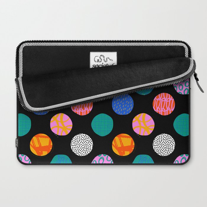 Colorful abstract art polka dot pattern Laptop Sleeve Gallery Image 2