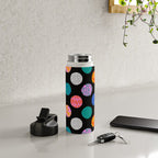 Colorful abstract art polka dot pattern Water Bottle Gallery Image 4