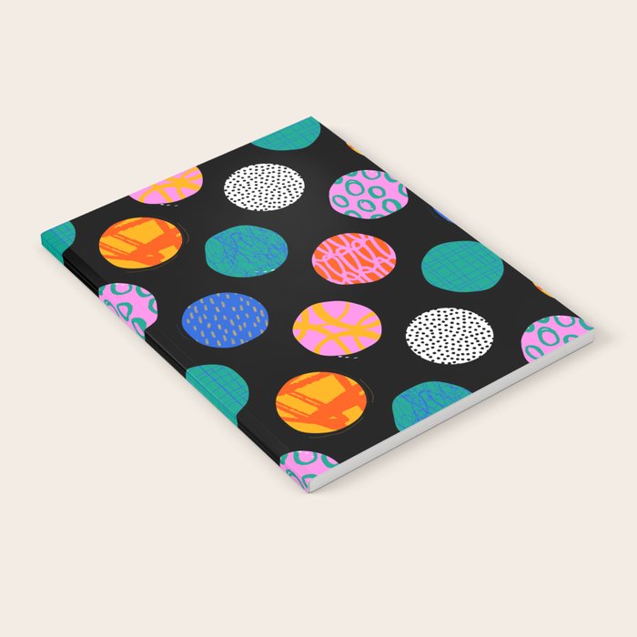 Colorful abstract art polka dot pattern Notebook Gallery Image 2