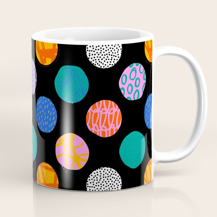Colorful abstract art polka dot pattern Coffee Mug Gallery Image 1