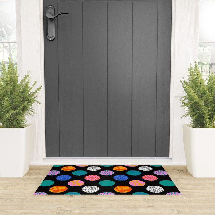 Colorful abstract art polka dot pattern Welcome Mat Gallery Image 3