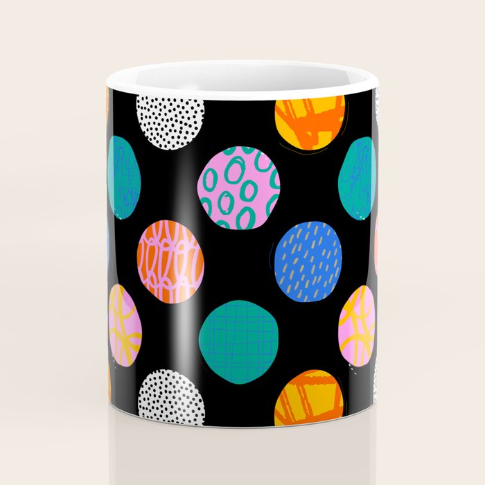 Colorful abstract art polka dot pattern Coffee Mug Gallery Image 4