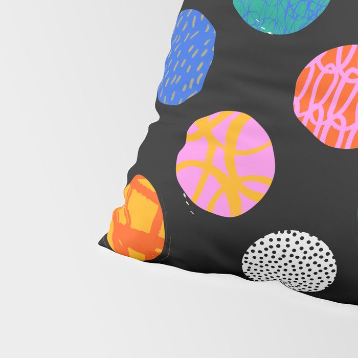 Colorful abstract art polka dot pattern Pillow Sham Gallery Image 4
