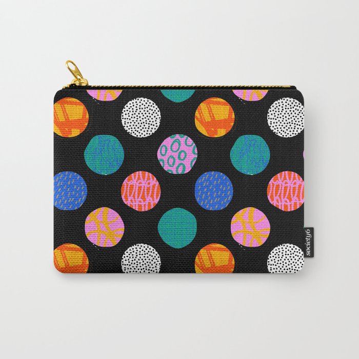 Colorful abstract art polka dot pattern Carry All Pouch Gallery Image 1