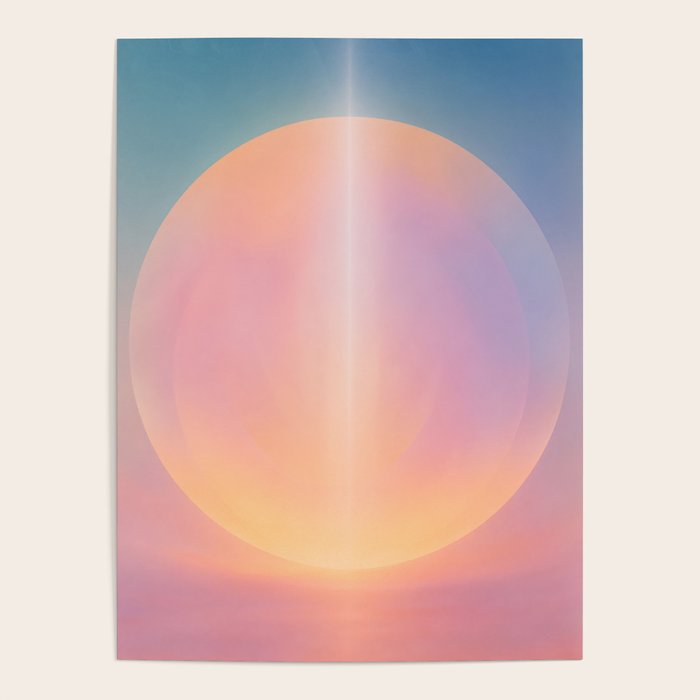 Celestial Sun and Moon Boho Spiritual Abstract Meditation Art Poster Gallery Image 1