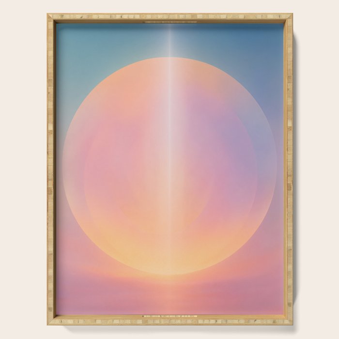 Celestial Sun and Moon Boho Spiritual Abstract Meditation Art Serving Tray Gallery Image 1