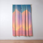 Celestial Sun and Moon Boho Spiritual Abstract Meditation Art Window Curtain Gallery Image 3