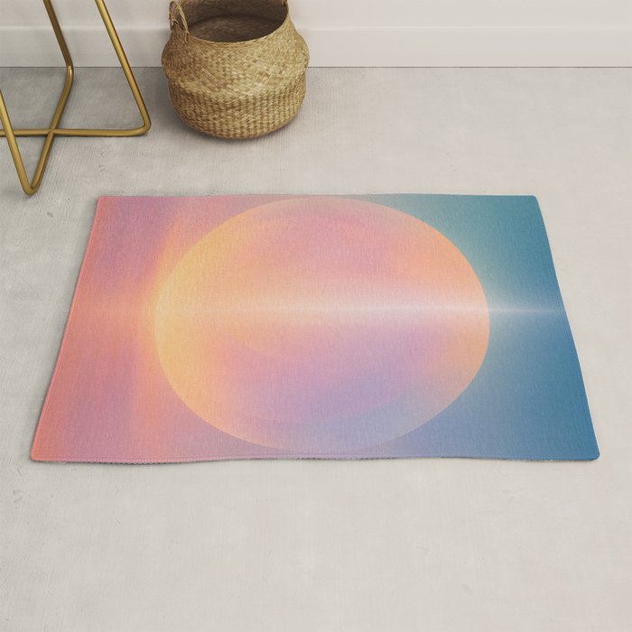 Celestial Sun and Moon Boho Spiritual Abstract Meditation Art Rug Gallery Image 1