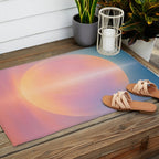 Celestial Sun and Moon Boho Spiritual Abstract Meditation Art Outdoor Rug Gallery Image 2