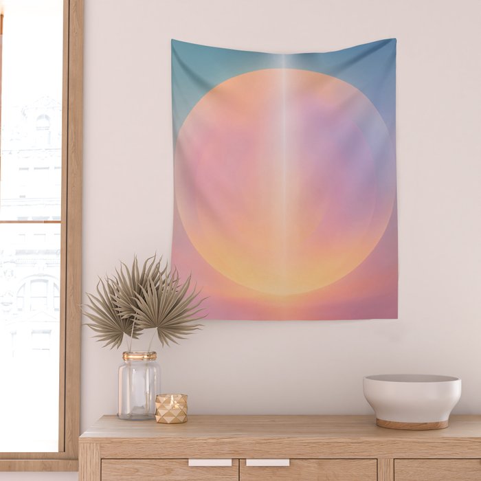 Celestial Sun and Moon Boho Spiritual Abstract Meditation Art Wall Tapestry Gallery Image 2