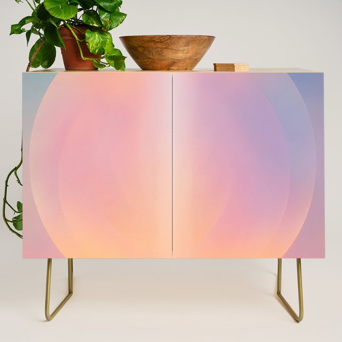 Celestial Sun and Moon Boho Spiritual Abstract Meditation Art Credenza Gallery Image 1