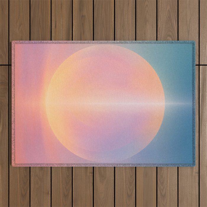 Celestial Sun and Moon Boho Spiritual Abstract Meditation Art Outdoor Rug Gallery Image 1