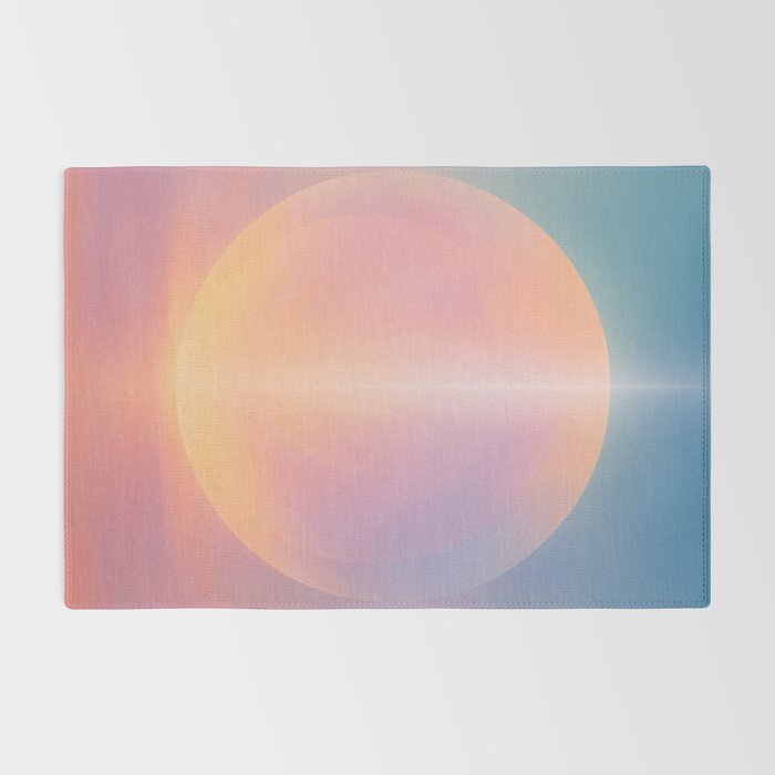 Celestial Sun and Moon Boho Spiritual Abstract Meditation Art Rug Gallery Image 2