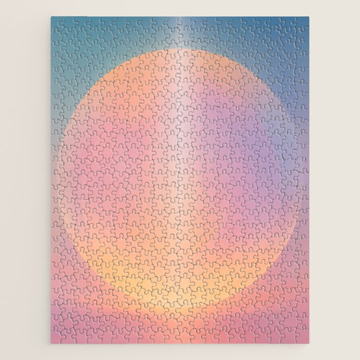 Celestial Sun and Moon Boho Spiritual Abstract Meditation Art Jigsaw Puzzle Gallery Image 1