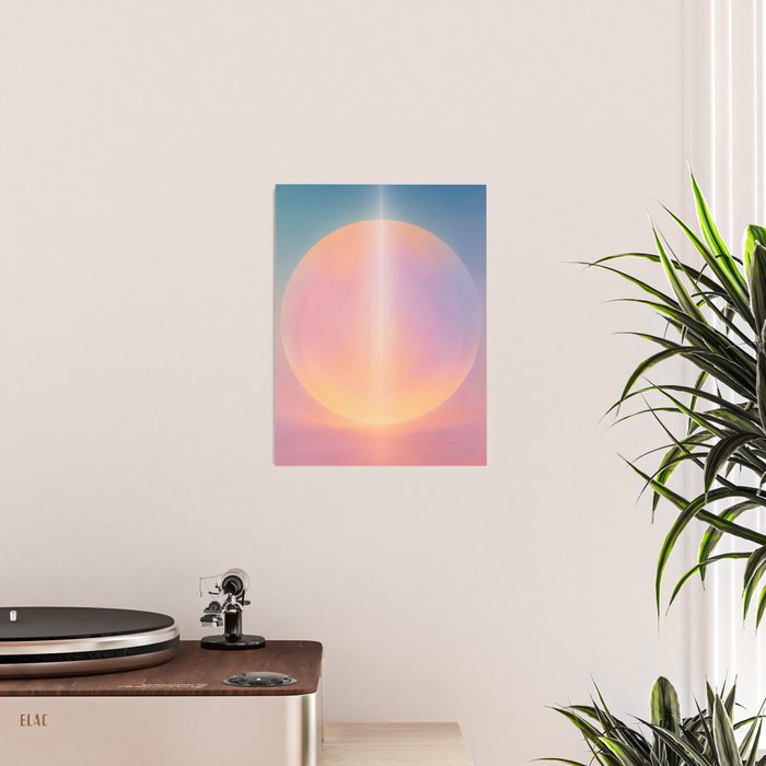 Celestial Sun and Moon Boho Spiritual Abstract Meditation Art Poster Gallery Image 2
