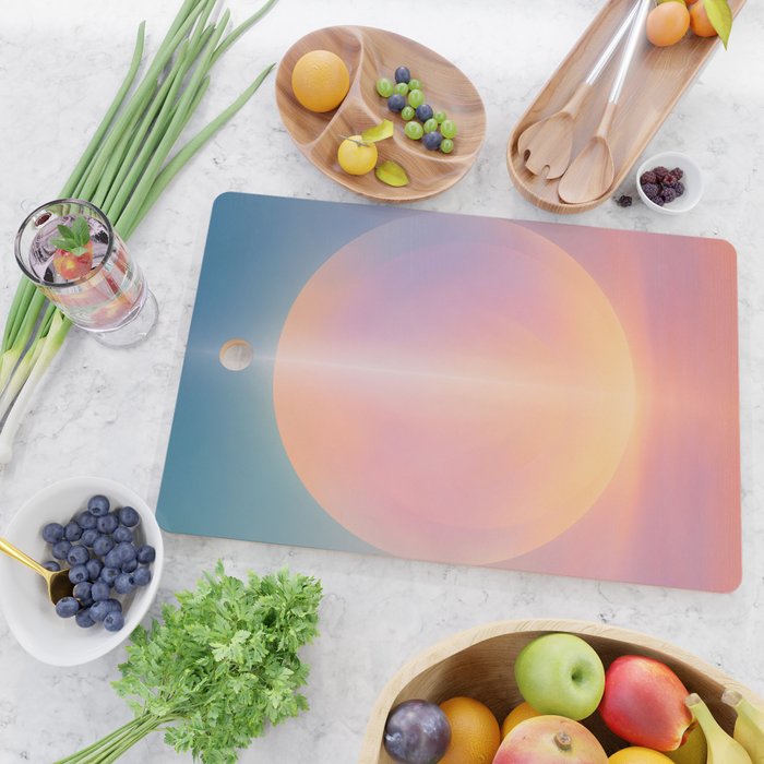 Celestial Sun and Moon Boho Spiritual Abstract Meditation Art Cutting Board Gallery Image 2