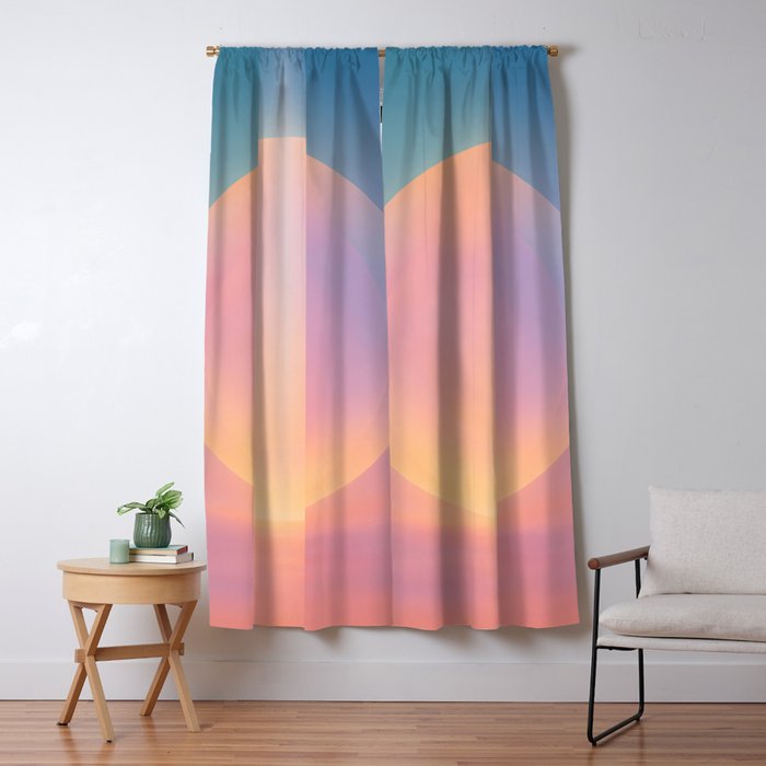 Celestial Sun and Moon Boho Spiritual Abstract Meditation Art Window Curtain Gallery Image 1