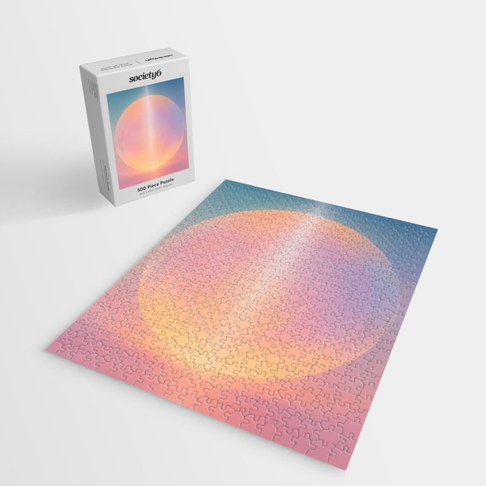 Celestial Sun and Moon Boho Spiritual Abstract Meditation Art Jigsaw Puzzle Gallery Image 2