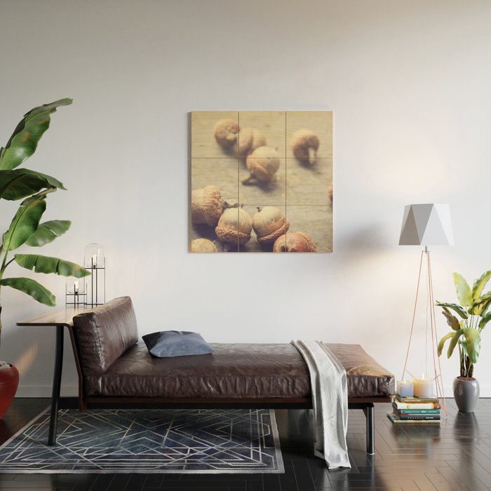 Autumn Acorns Wood Wall Art Gallery Image 2